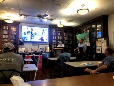 Bradley Williamson & Carl Fismer doing a public speaking event about Sunken Treasure.