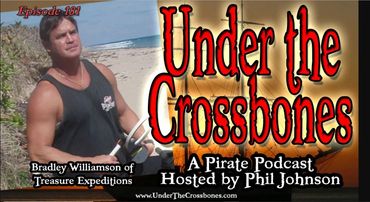 Bradley Williamson doing a podcast about pirates and pirate treasure for Under the Crossbones.