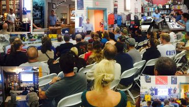 Photo of many of our successful speaking presentations