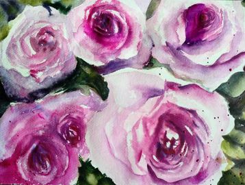 Painting of Pink roses