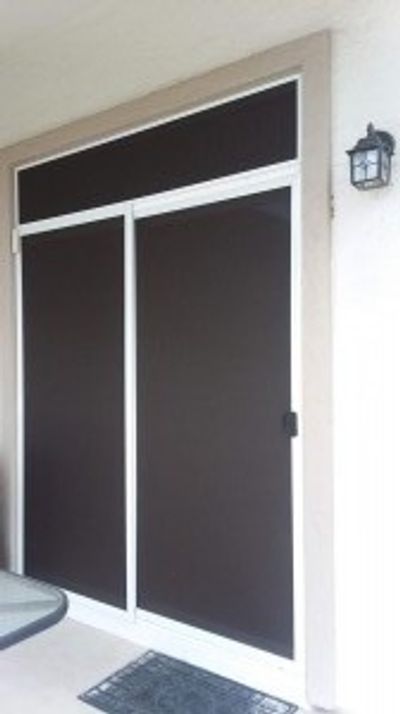 90% solar screen on a sliding screen pocket door to keep heat out of home