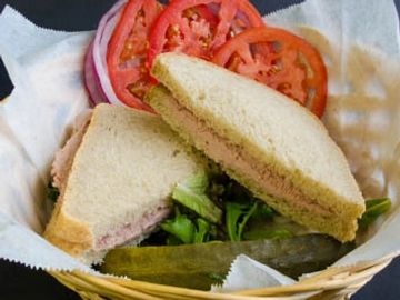 Liverwurst Sandwich, choice of bread, lettuce, tomato, onions and pickles