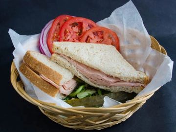 German Bologna Sandwich with your choice of breads, German mustard, cheese, lettuce, tomato 