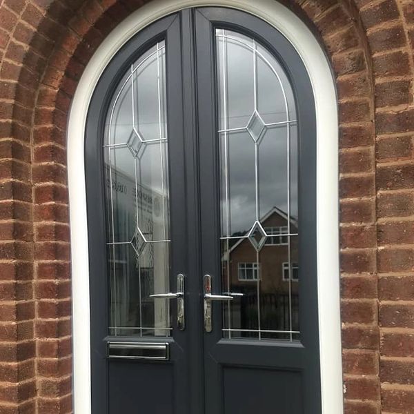 Arched Composite Double Doors Installed by Newark Composite Doors' Trained Fitters in Chesterfield.