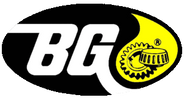 Logo with 'BG' text and yellow gear design on black background.