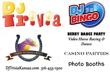 DJ Trivia
DJ BINGO
Derby Dance Video Horse Racing party
Photo Booths
Casino Parties - Vegas Nights