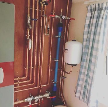 Ground source heat pump install.