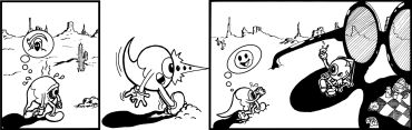 What your eyes have been looking for.
Cartoon eye character races, then relaxes under giant sunglasses.