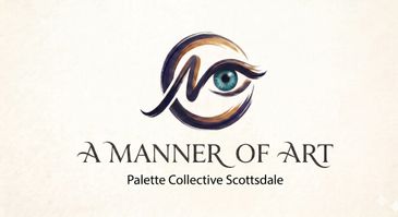 Artistic logo featuring a stylized eye with elegant brush strokes.
