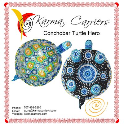 Hand molded and painted land turtle - named Conchobar - SOLD