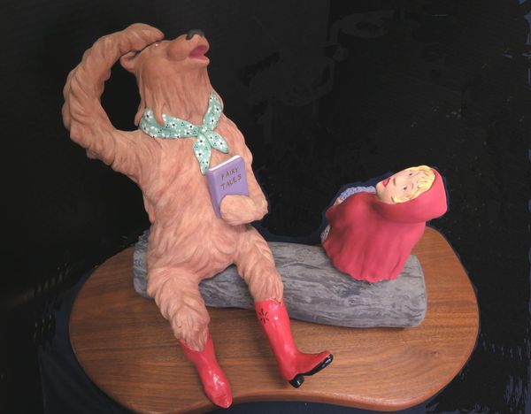 Red Riding Hood meets Papa Bear is a whimsical piece depicting a fairytale mismatch!