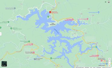 Lake Santeetlah, North Carolina. Roughly 100 miles from Asheville.