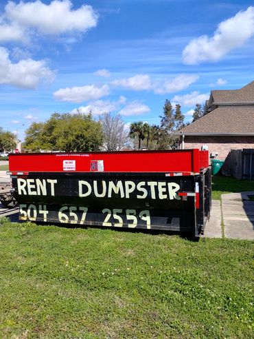 15 yard dumpster
No concrete no dirt