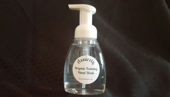 Our Organic Foaming Hand Wash in an 8 oz. size perfect for the bathroom sink!