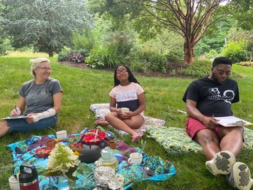 Tea ceremony is a time in nature therapy to celebrate gratefulness.