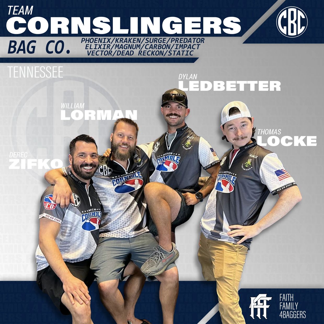 CBC Team photo, Cornhole, Pro cornhole bag manufacturer.
