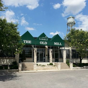 Front entrance of The Old Mill building. 