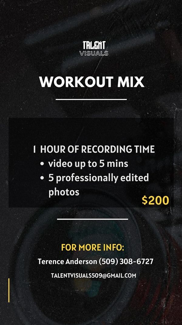 Workout Mix recording and editing package for $200.