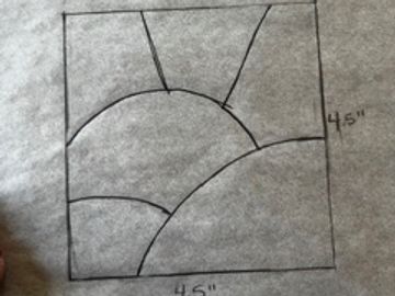 Hand-drawn landscape design sketch with curved sections and a 40-inch height noted.