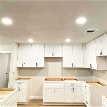 CAN lights installed in a residential kitchen
