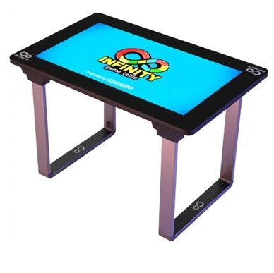 Interactive digital table with Infinity Open 2023 logo.