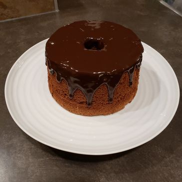 Cocoa Angel food Cake with Chocolate Glaze. Photo by seriouslysweet.ca