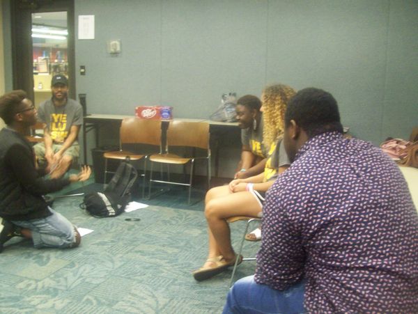 Teens sharing stories in a circle
