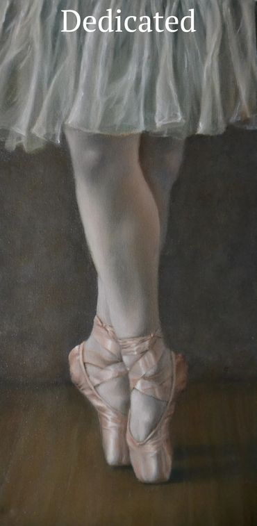 Figurative oil painting, portrait, dancer, oil painting, ballet, Pointe Shoes