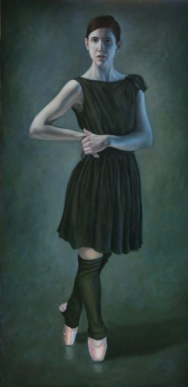 Figurative oil painting, portrait, dancer, oil painting, ballet, Innocent, Kelsey