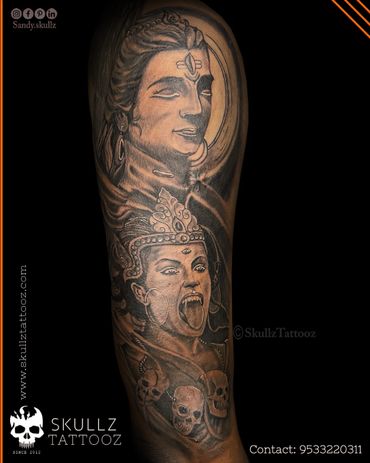 Shiva kaali tattoo designed and tattooed at skullz tattooz hyderabad