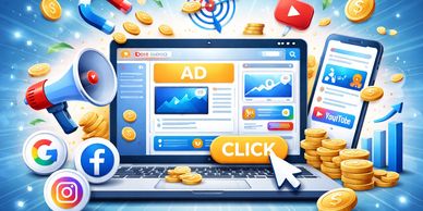 Visual representation of paid online advertising and digital ad campaigns