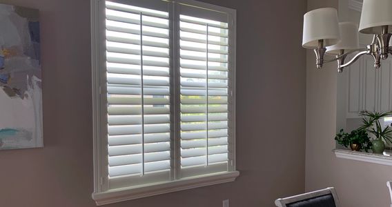 Pure White Plantation Shutters, 2 panels