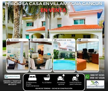 CAsa en VENTA en residencial Villa Magna, Cancún Quintana Roo.