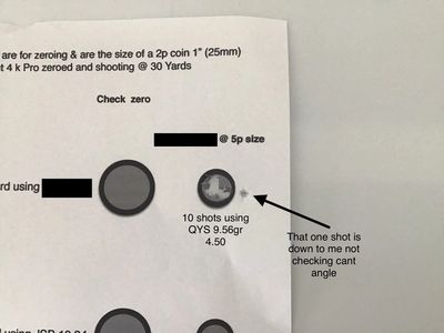 Target sheet HW110 after service & anti tamper removal by HW100Tuning