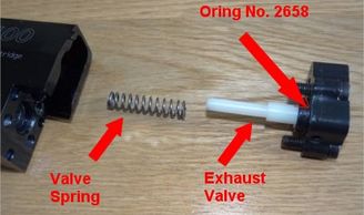 Exhaust Valve, Spring and oring seal for the Weihrauch HW100