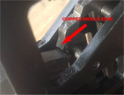 Weihrauch HW100 with a chipped middle sear