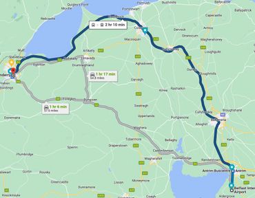 Google Map with dark blue road