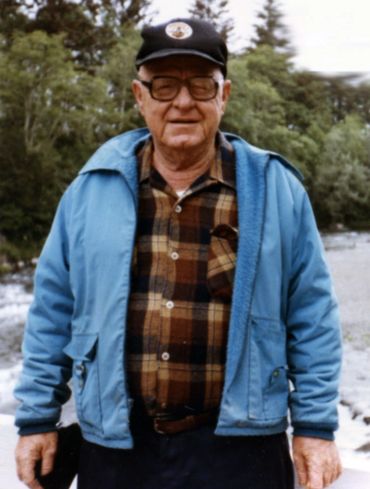 grandfather with blue jacket
