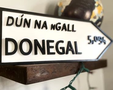 Donegal sign on top of shelf