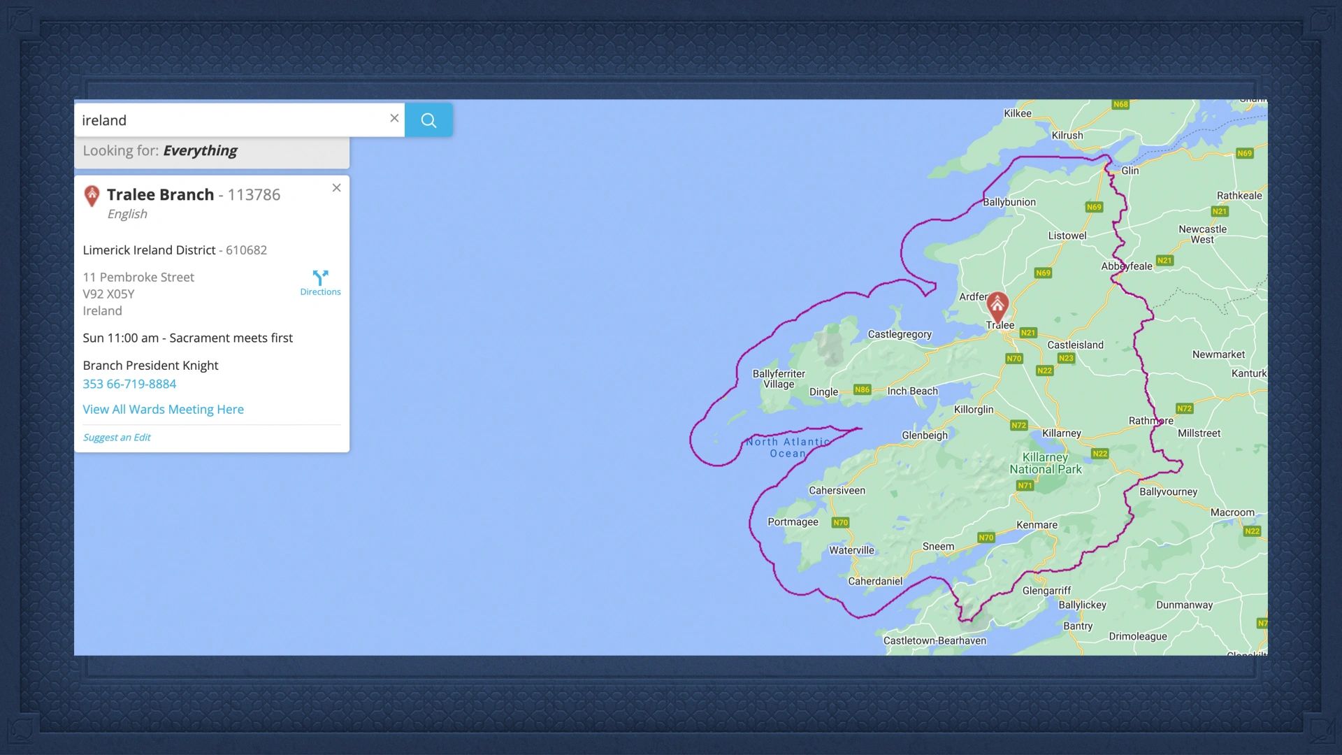 Tralee Branch map