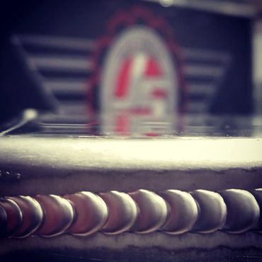 Close up of aluminum weld line