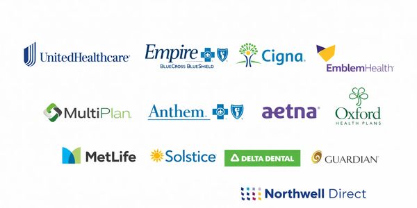 Logos of various healthcare and insurance companies on a white background.