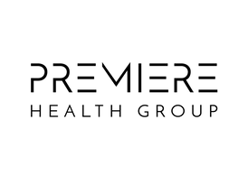 Premiere Health Group Logo, black and white, sponsor