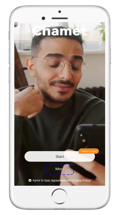 Chamet agency registration steps with sign-up, verification, and host activation