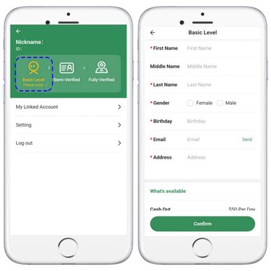 Chamet agency registration steps with sign-up, verification, and host activation
