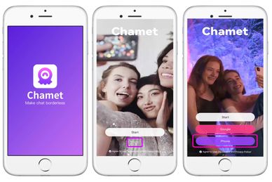 Chamet host registration form with quick sign-up and profile setup.