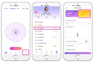 Chamet host registration form with quick sign-up and profile setup.