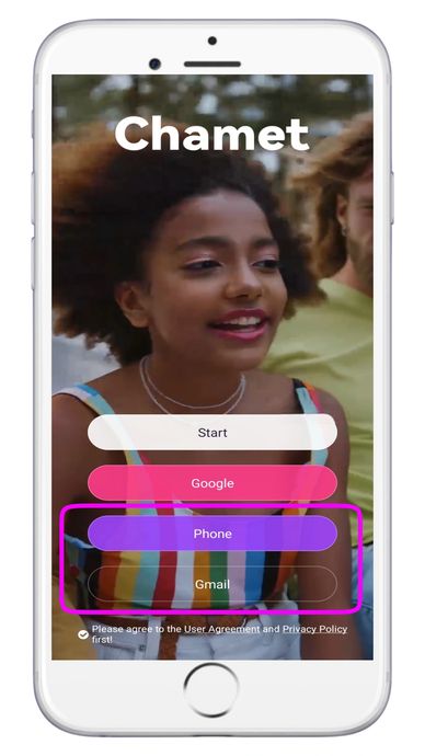 Chamet agency registration steps with sign-up, verification, and host activation