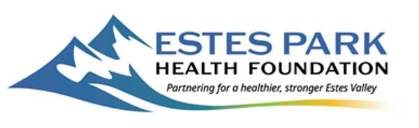 Logo of Estes Park Health Foundation with mountain design and tagline.