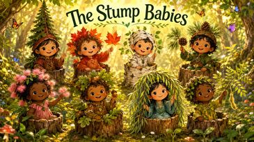 Cute forest-themed baby characters called The Stump Babies.